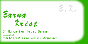 barna krist business card